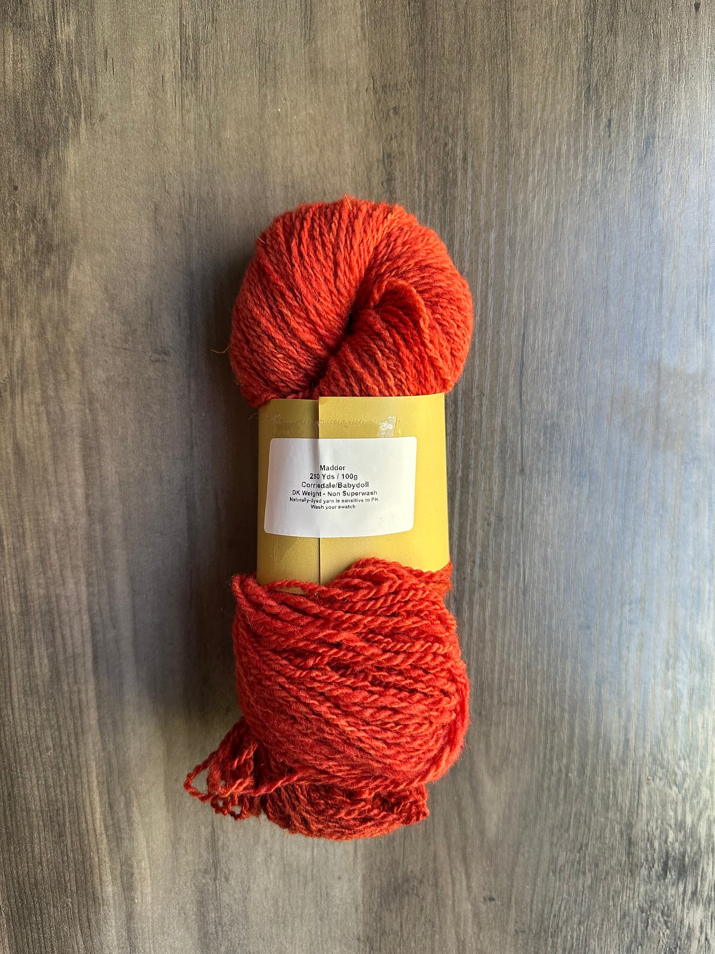 Corriedale/Babydoll Madder on Cream base