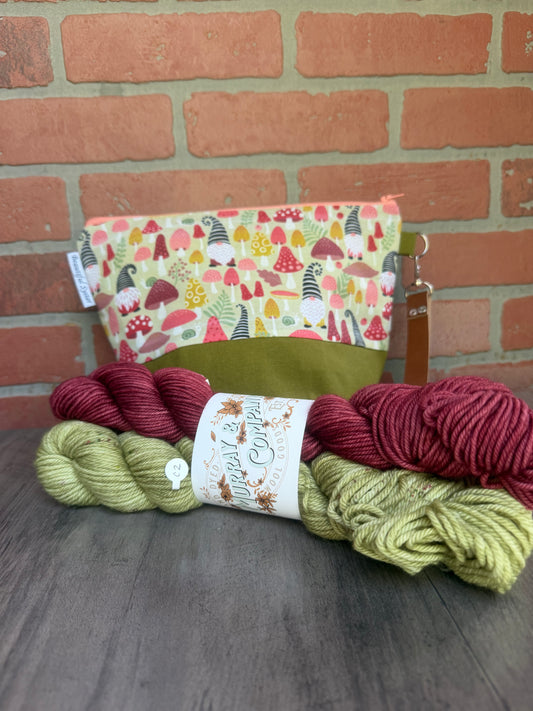 Mushroom Gnome Hillary Bag with DK weight/Worsted Minis