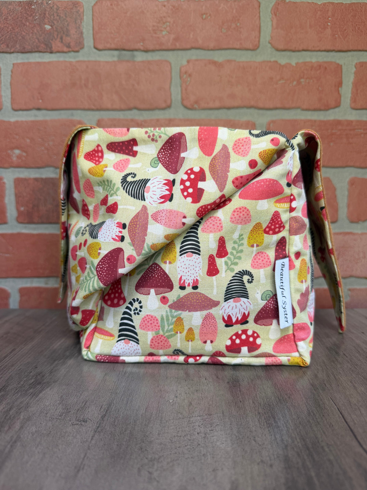 Mushroom Gnome Heather Bag with Fingering weight/Sport weight minis