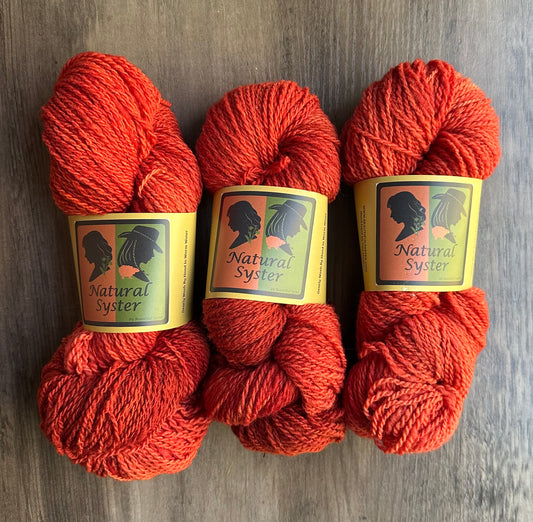 Corriedale/Babydoll Madder on Cream base