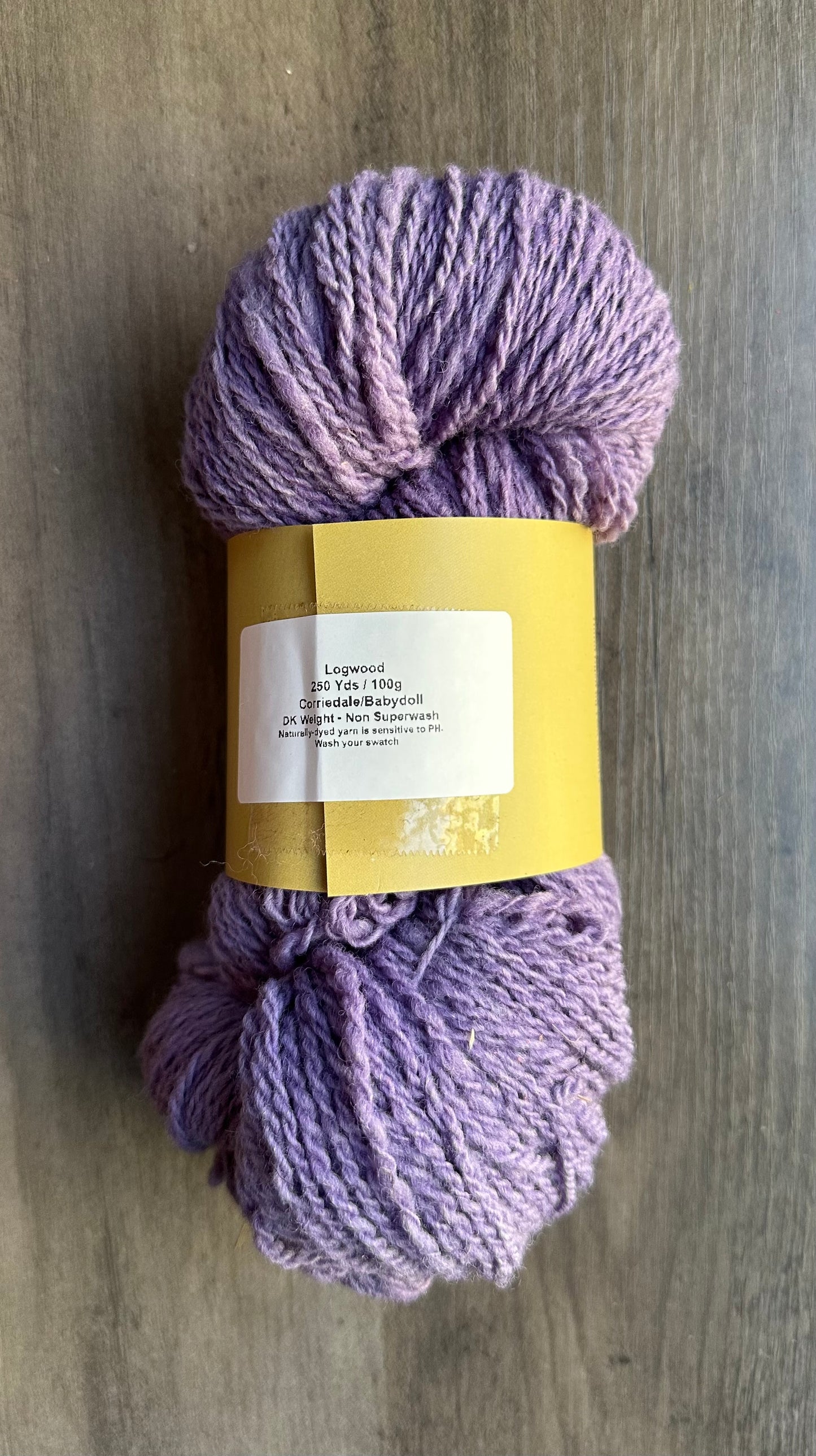 Corriedale/Babydoll Logwood on Cream base